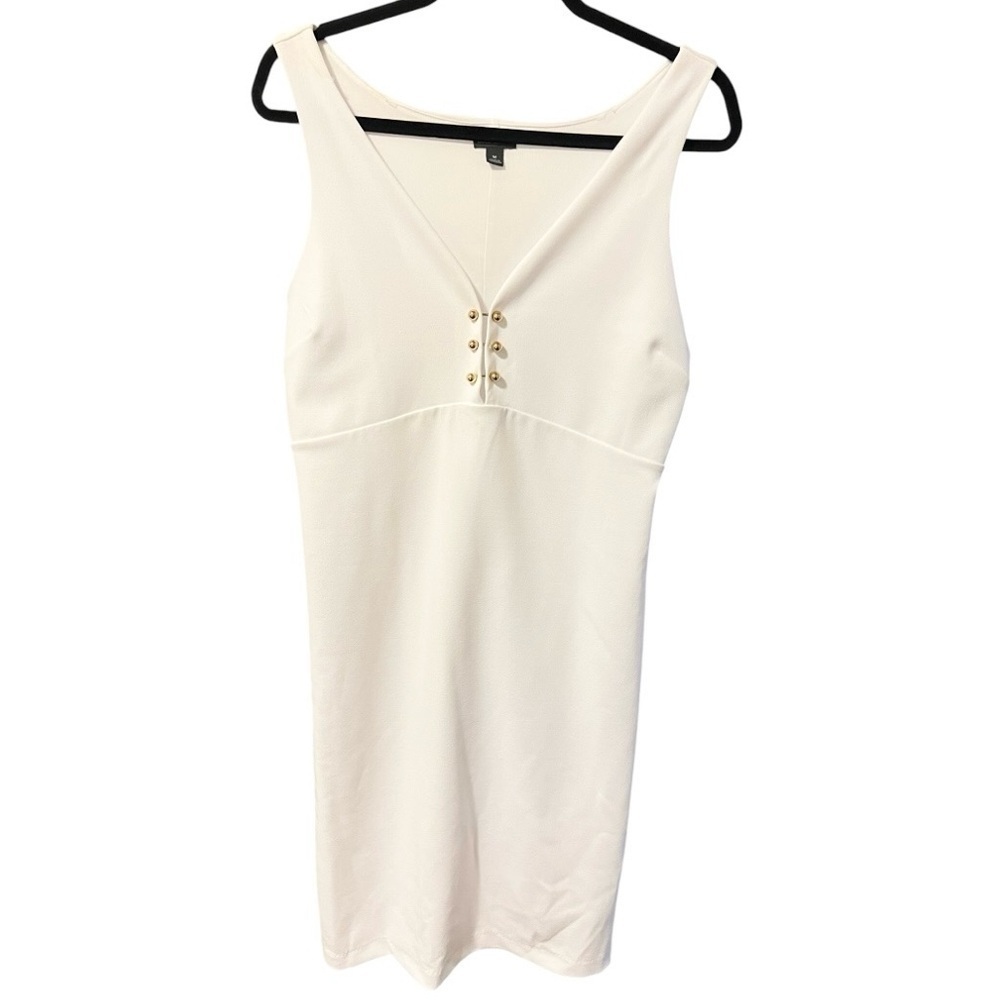 Women’s Sleeveless Dress, White, Size M